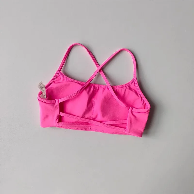 Damen Fitness-BH in Uni-Farbe, Weicher Rückenfreier Push-Up Gym-BH, Sport-Top mit Brustpolster, Yoga-BH, Sport-Crop-Top – Detail 7