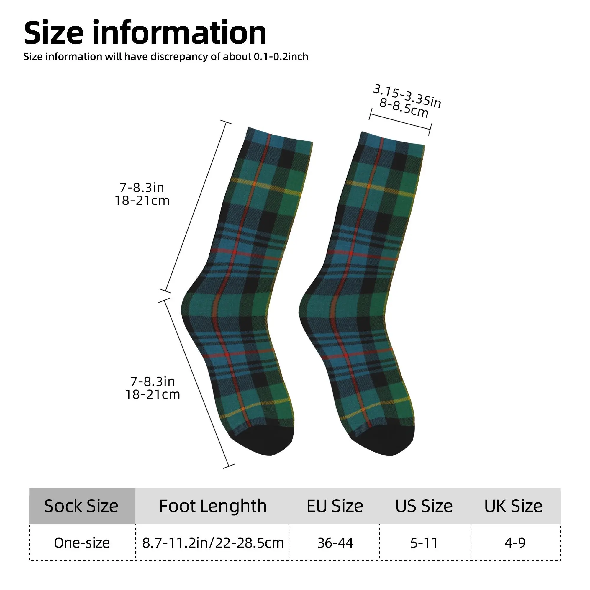 Custom Plaid Tartan Green Men Women Crew Socks Unisex Funny Texture Spring Summer Autumn Winter Dress Socks
