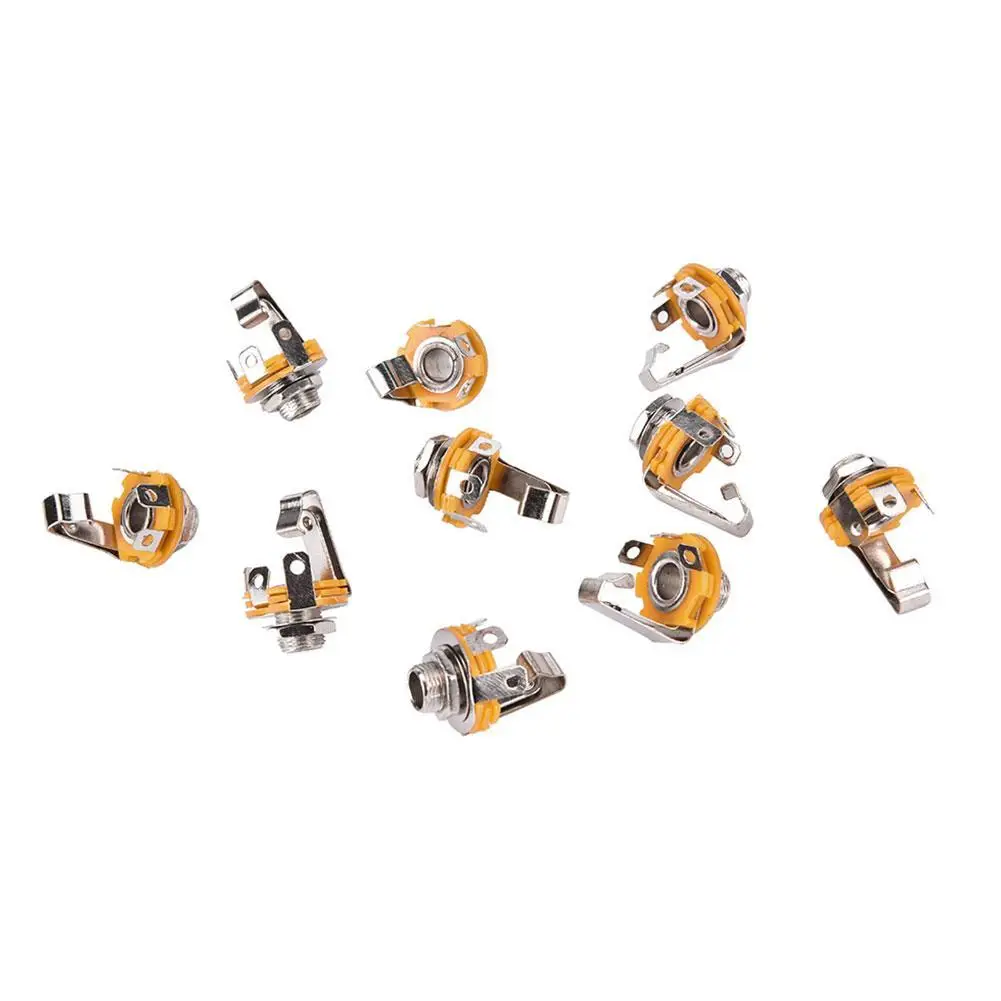 10 Stück für E-Gitarre/Bass-Effekt-Steckdose Steckdose Mono Audio 3. 0 Mono-Buchse Steckdose Mutter & Unter leg scheibe – Detail 7