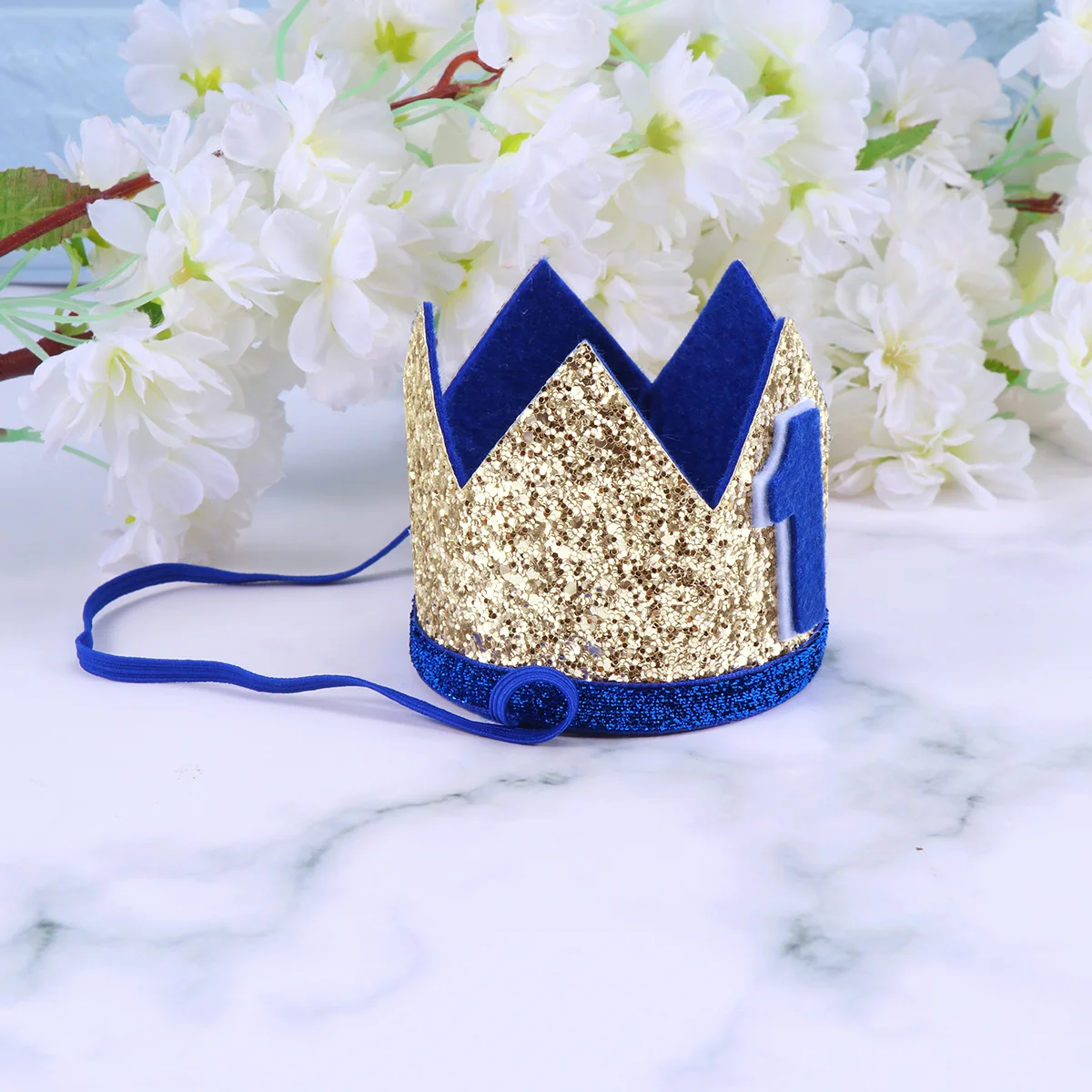 

Blue 1 Number Printed Tiara Party Hat Shiny Hair Accessory For Party Supplies Crown Hat Birthday Tiara Birthday