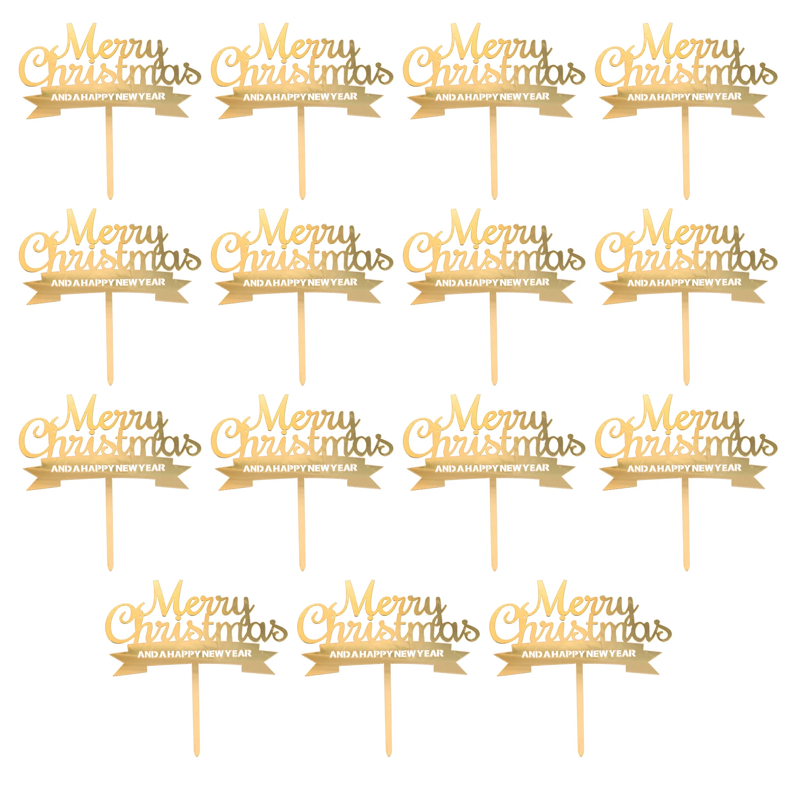 

15pcs Acrylic Christmas Topper Merry Christmas Dessert Decor Holiday Party Cake Accents Xmas Celebration Decorations For Parties