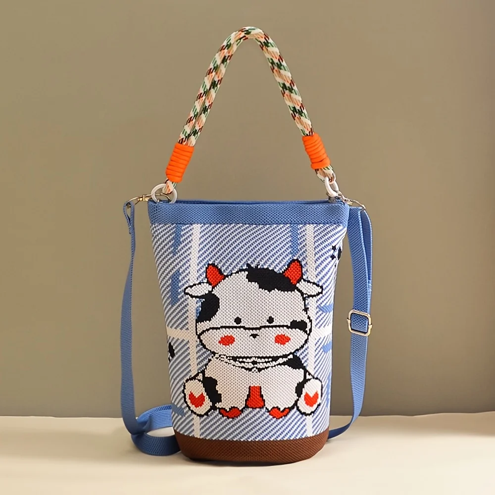 2025 Koreanische Version Neue Ins Knoten-Handtasche Modische Gestrickte Umhängetasche Vielseitige Reise-Bucket-Bag mit Großer Kapazität – Detail 5