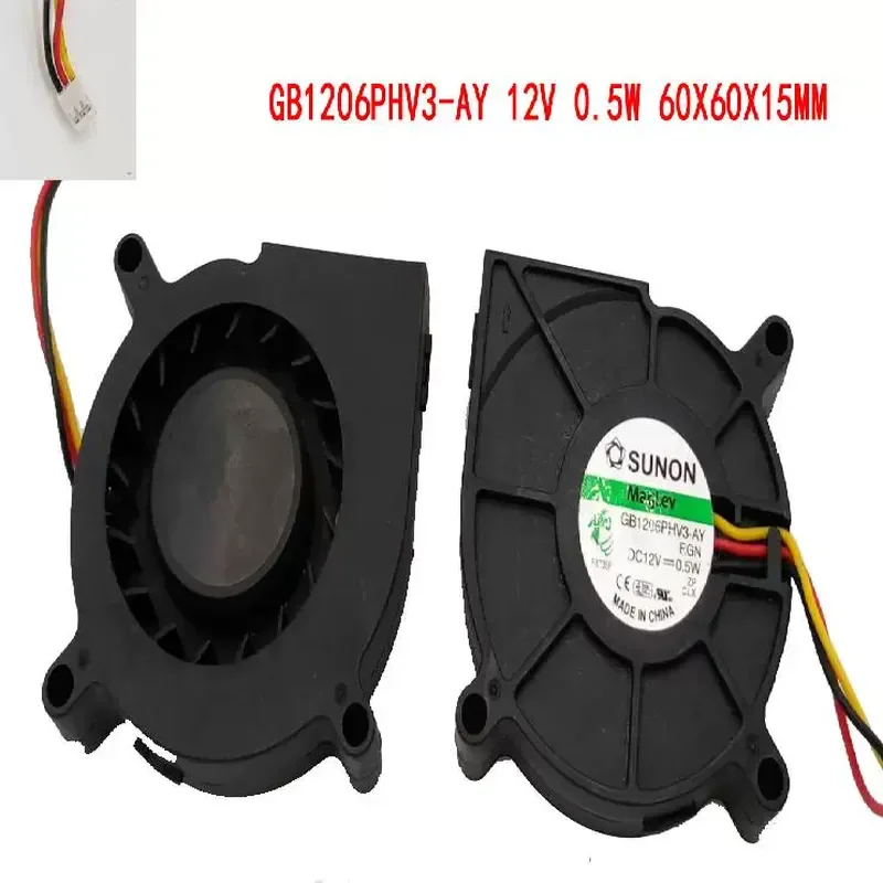 Ultra Quiet Turbo Fan with Speed Measurement for SUNON GB1206PHV3-AY 12V 60mm 6015