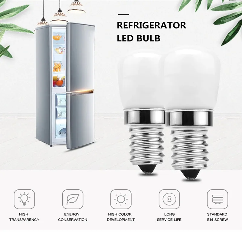 

2pcs/lot E14 LED Bulb 3W Waterproof Fridge Lamp 360 Degree Angle Lighting AC220V For Refrigerator/Sewing Machine/ Lathe