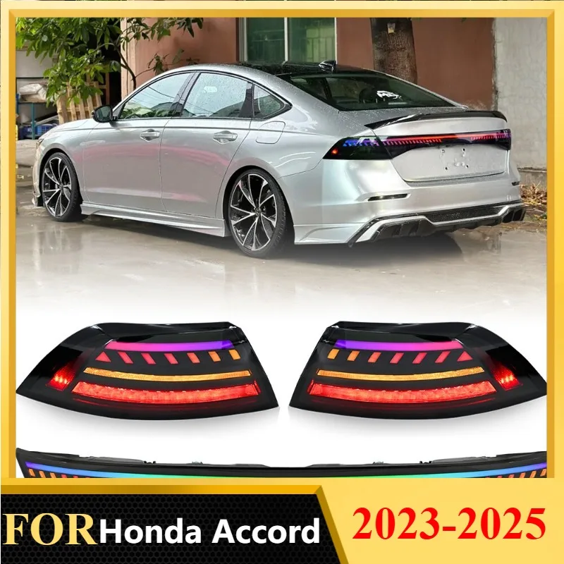 RGB Color Changing LED Tail Lights For Honda Accord 2023-2025 Perfect Fit Trunk Lid Dynamic Sequential Turn Signal Assembly