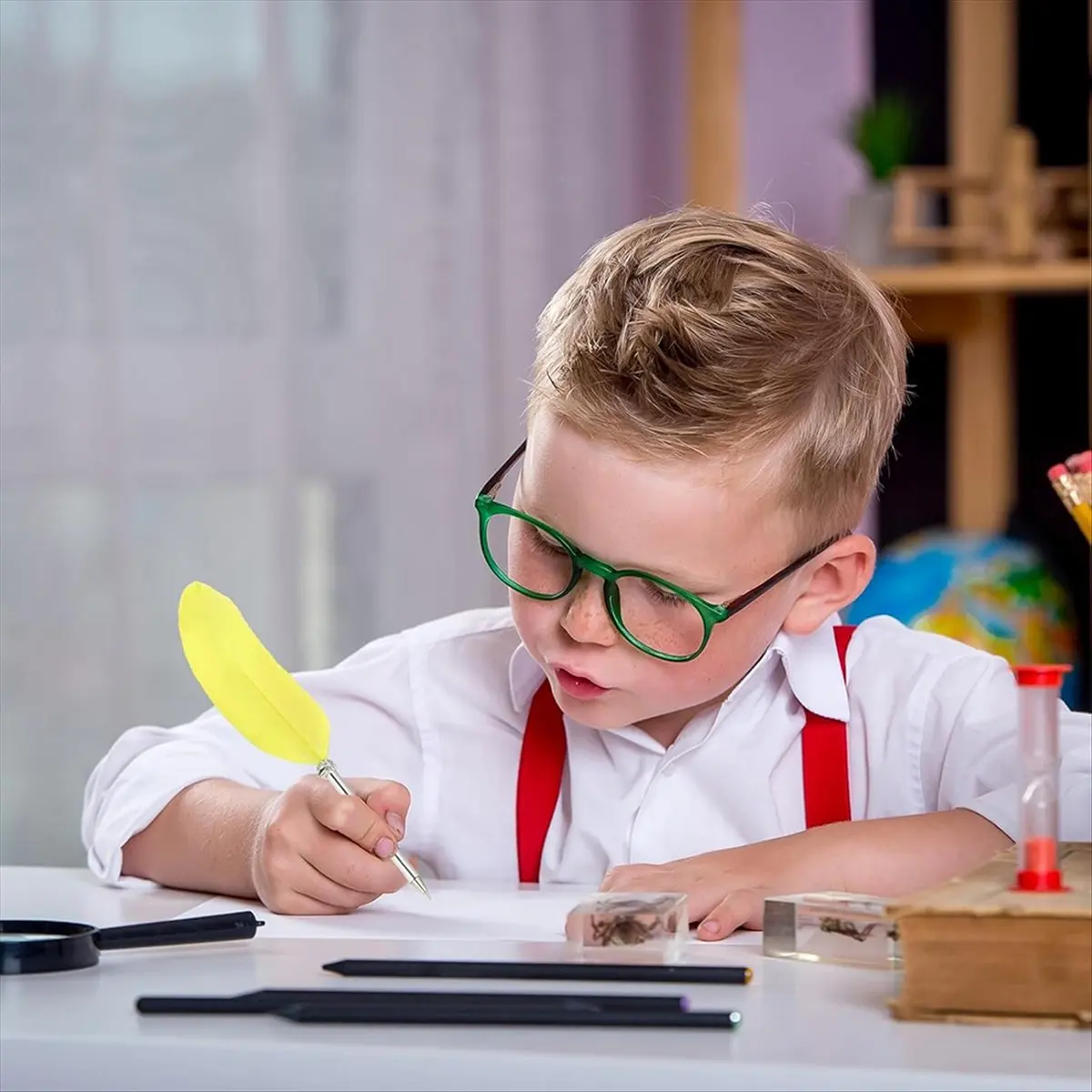 

A73P 21cm/8Inch Ballpoint Pen, 2Pcs Ink Vintage Quill Pen Refined Plated Dip Pen for Calligraphy Writing