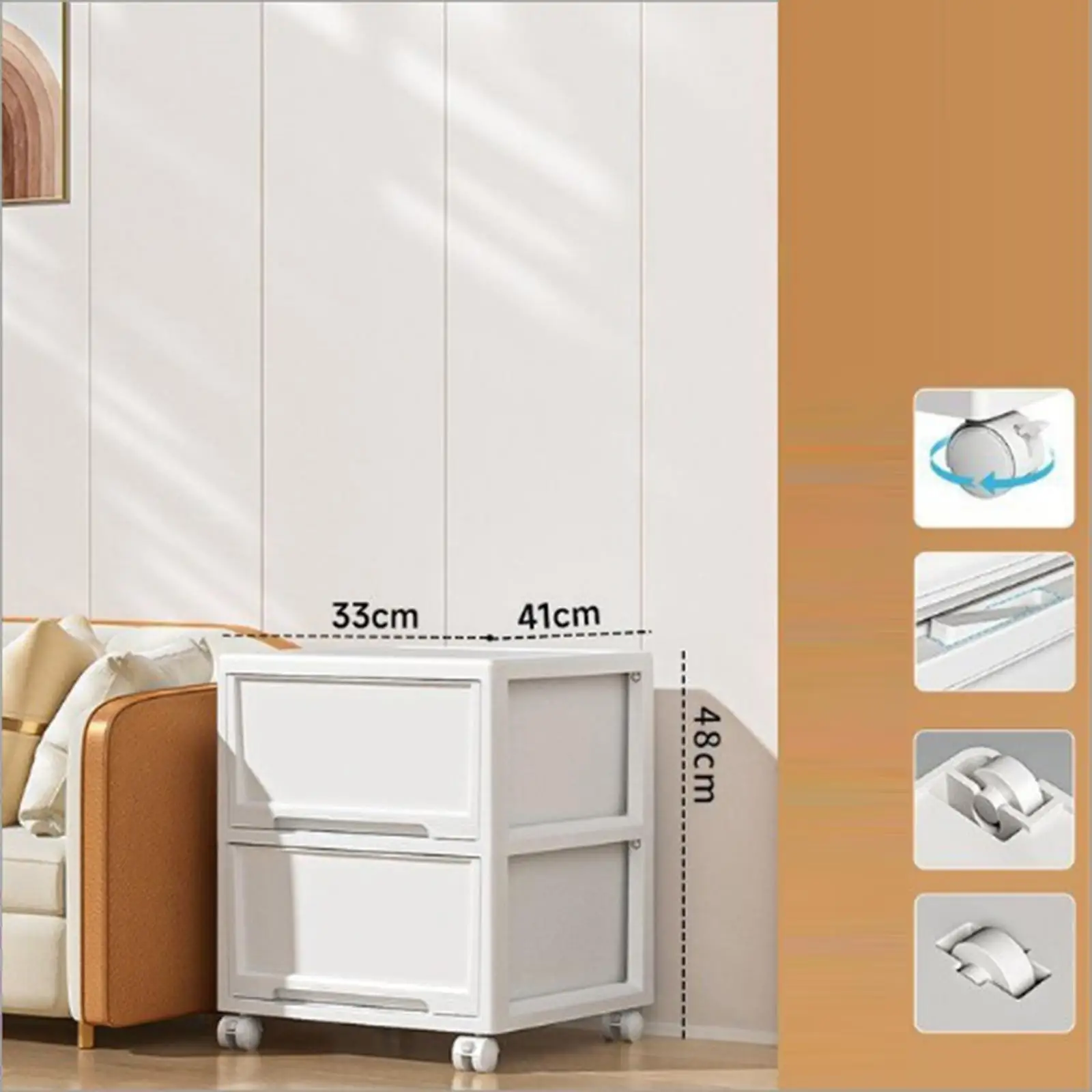 

Storage Drawers with Wheels Multipurpose Storage Bin for Dorm Dresser Closet