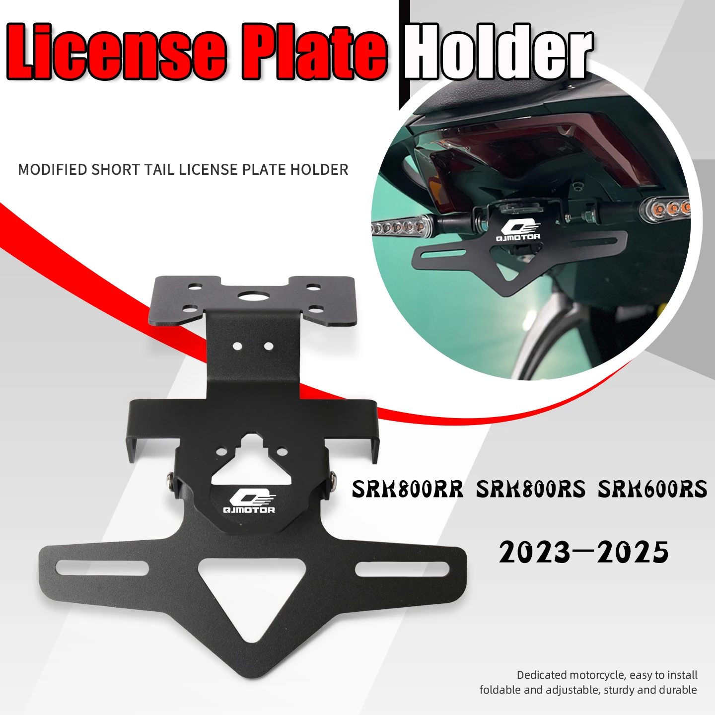 

For QJMOTOR SRK800RR SRK800RS SRK800 RR SRK600RS SRK 800RR 600RS Motorcycle License Plate Holder Fender Eliminator short tail