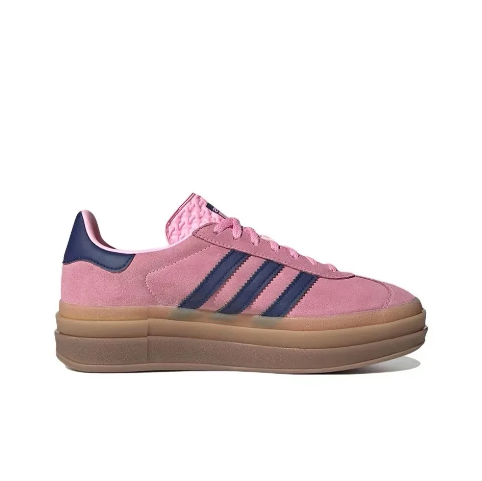 Adidas Originals Gazelle Bold Casual antislip slijtvaste laag uitgesneden boardschoenen met dikke zolen voor dames, groen roze bruin