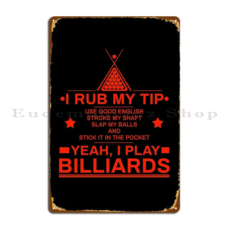 Billiard Cue Billiard Ball Snooker Pool Gift Metal Plaque Poster Pub Cinema Cave Create Mural Tin Sign Poster