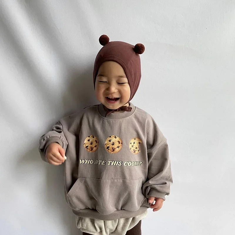 Bardibess New Autumn Kids Sweatshirt Boys Cute Cookies Hoodie Children Clothes