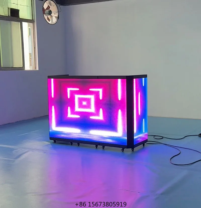 GOB-Protected Portable Foldable Dj Booth Stand Led Display 6-Folding Dj Table Booth Led Screen for Disco Stage Wedding view 2