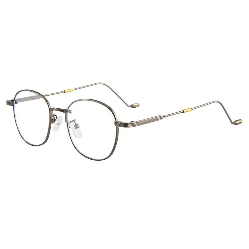 Korean Alloy Ins Anti-blue Round Glasses Men Lovely Plain Glasses Women Eyewear Cute Decorative Computer Glasses image 2