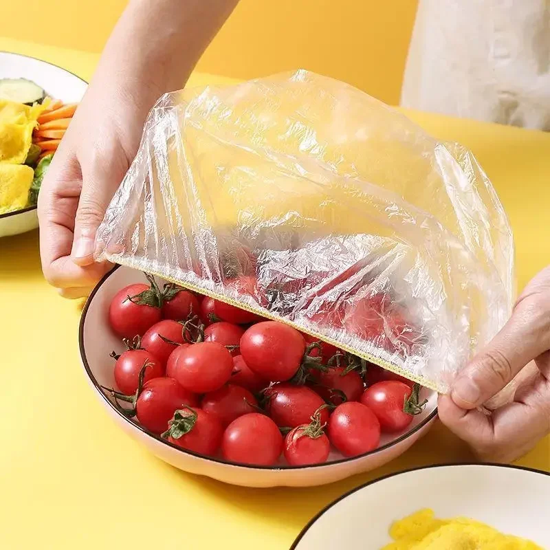 Colorful Disposable Food Cover Plastic Elastic Wrap Food Wraps Fresh-keeping Lids Kitchen Packaging Storage Bag Shower Headgear