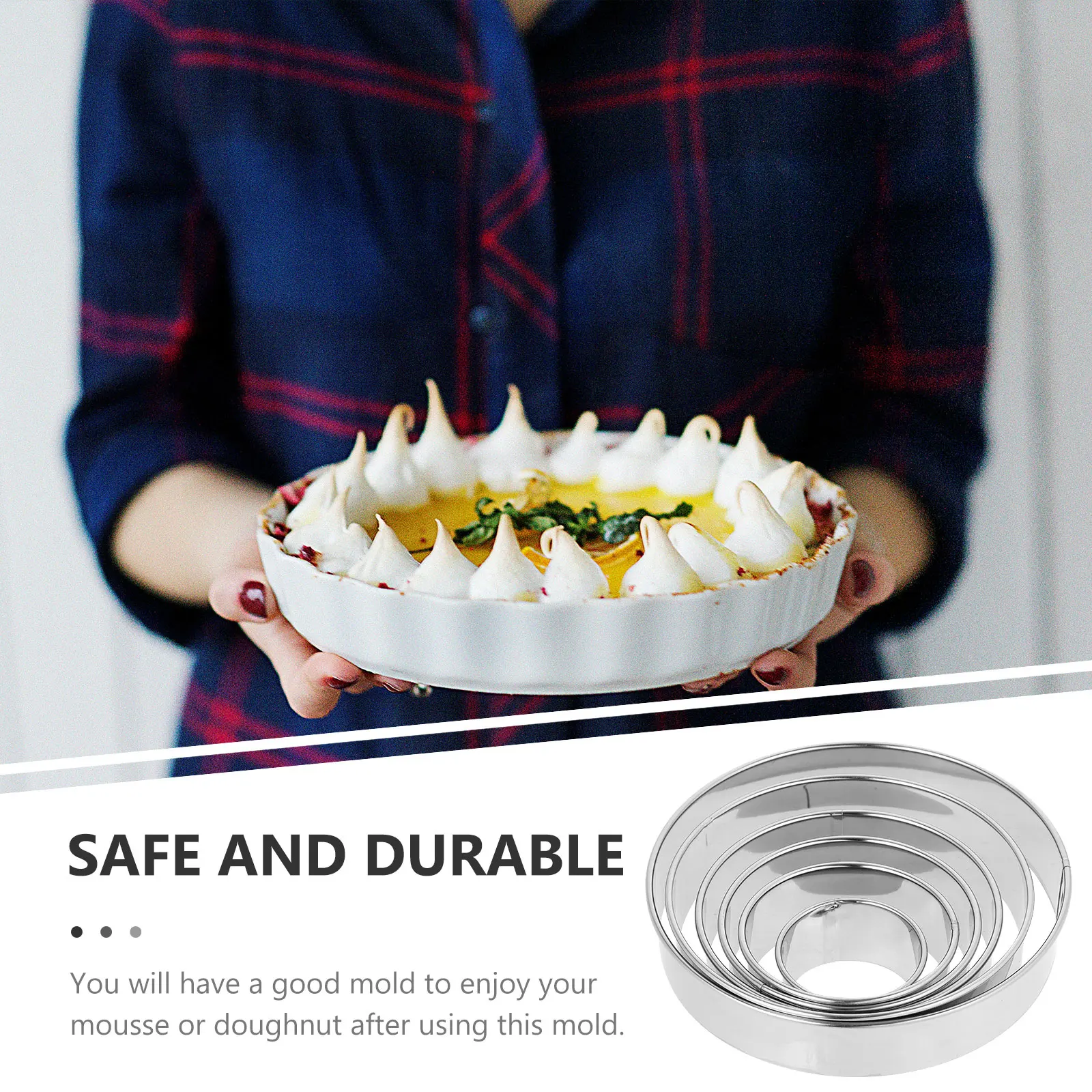 

6 Pcs Stainless Steel Cake Mold Round Cakes Number Baking Tin Mousse Rings Molds for Heighten