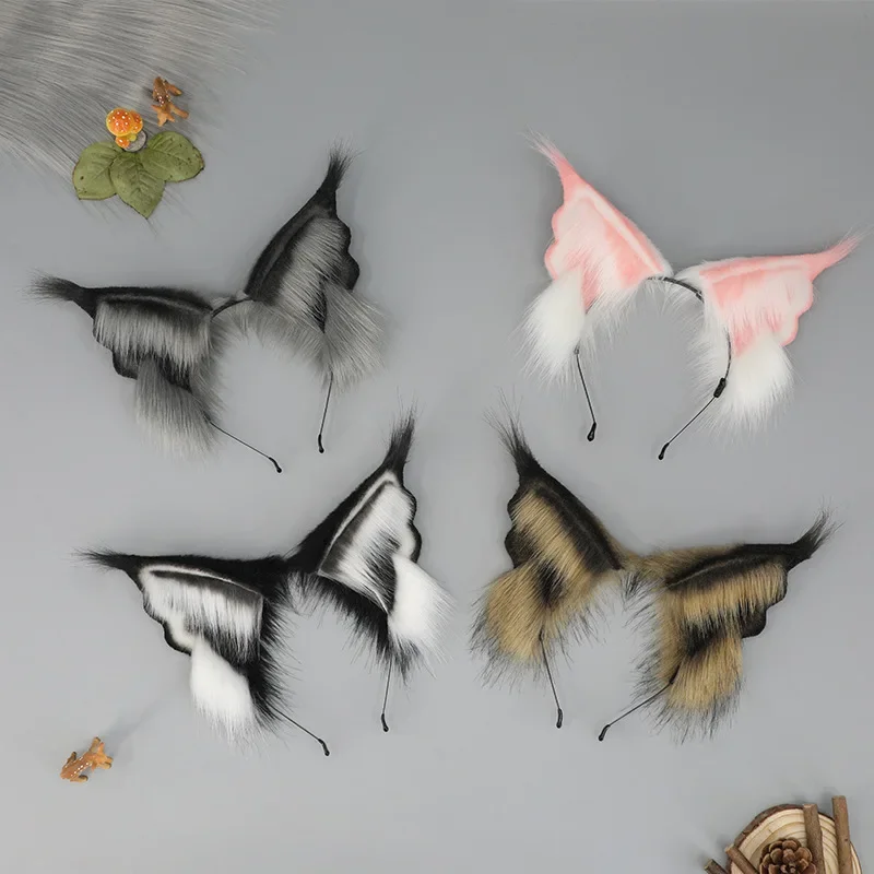 Anime Lynx Ears Headband Anime Dog Ear Headdress Hair Accessories JK Girl Halloween Party Cosplay Props Hairpin Hair Hoop