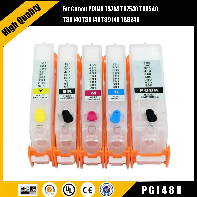 

einkshop PGI 480 PGI-480 CLI-481 PGI480 Refill Ink Cartridge For Canon PIXMA TS704 TR7540 TR8540 TS8140 TS6140 TS9140 TS6240