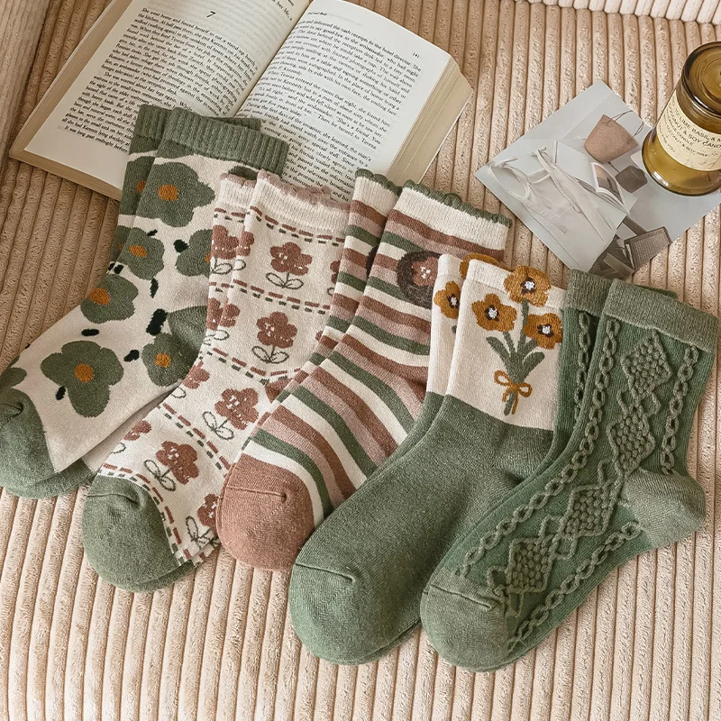 

Зимние винтажные полосатые шерстяные носки для женщин, толстые и теплые кашемировые носки, длинные женские носки