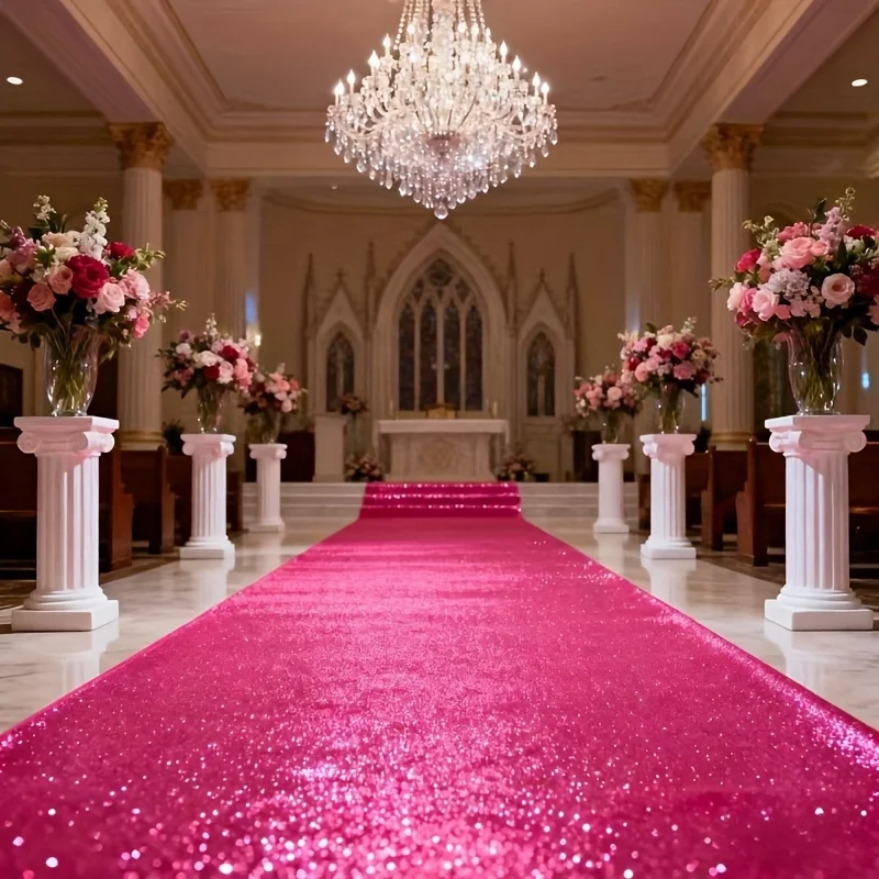 Flashing Red Carpet Runway Carpet Wedding, Christmas Thanksgiving Indoor and Outdoor Accessories, Wedding Party Corridor Carpet - view 6