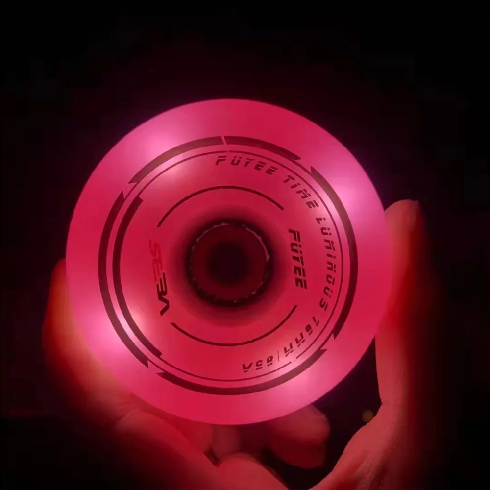 4pcs Original SEBA PUYEE LED Shine Inline Skating Wheel 72 76 80 Roller Skates Tires Thick PU Meat 4 Beads Flash Rodas 608 85A