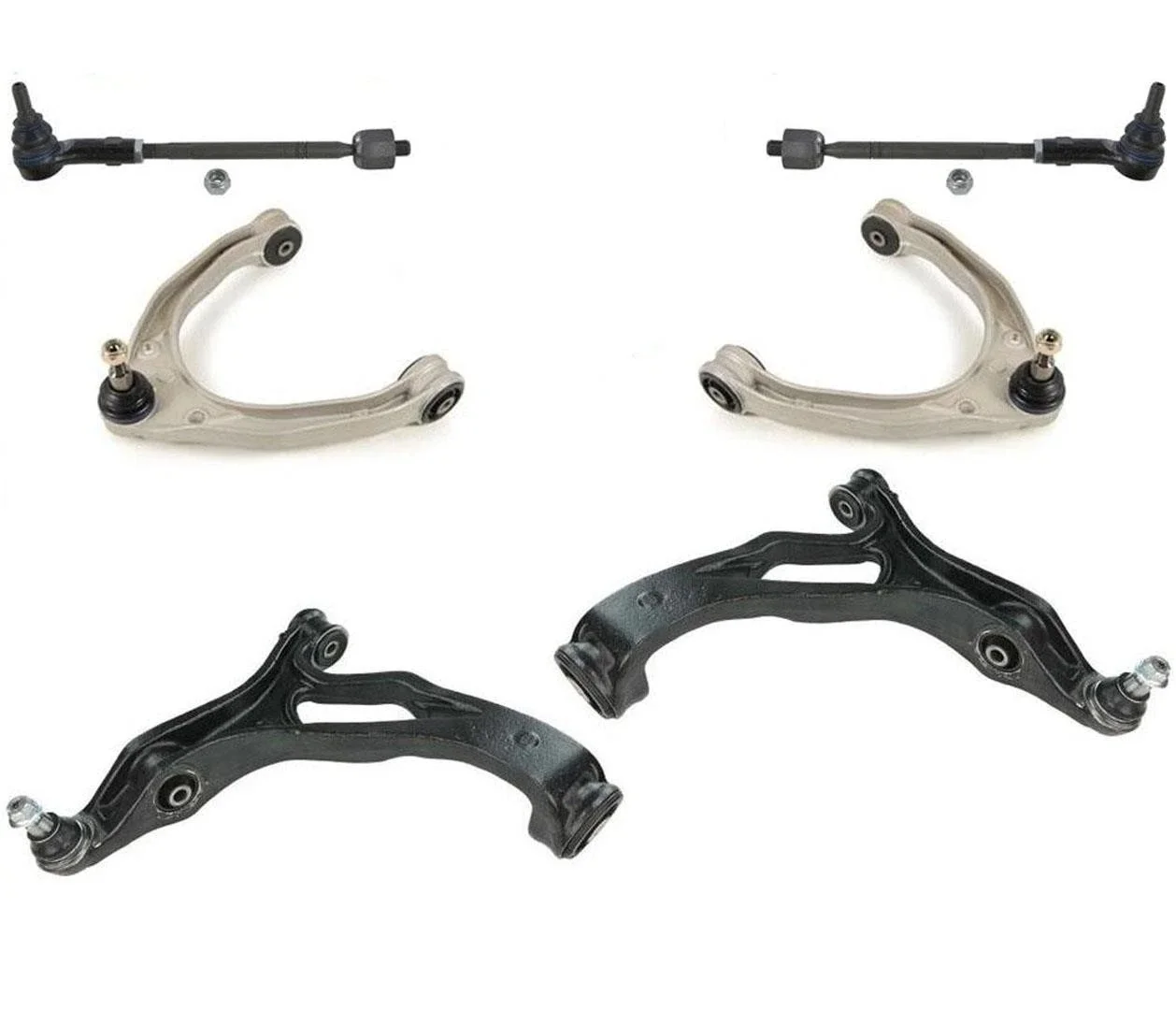 8-Piece Right Swing Arm Ball Joint Suspension Control Arm Suit for Porsche Cayenne & Volkswagen Touareg 7L8407151K 7L0407152E