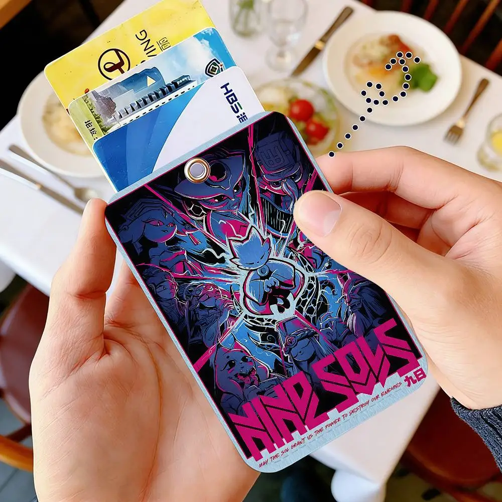 Game N-Nine Sols Cool PU Soft Leather Rectangular Key Card Holder Induction Elevator Protection Cover Youth Faion Accory