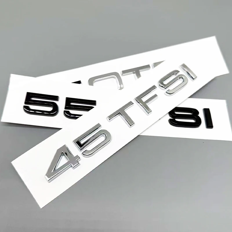 3D ABS Chrome Black Letters Emblem for Q8 50TDI 45TFSI 55TFSI Tail Trunk Sticker Series Car Accessory