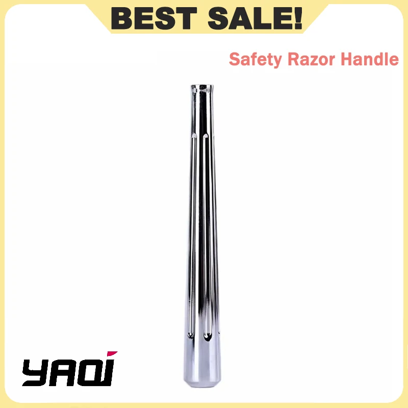 

YAQI Durability Chrome Color Brass Safety Razor Handle 95mm Length And 7.5-12mm Diameter Lightweight Mens Shaving Razor Handle