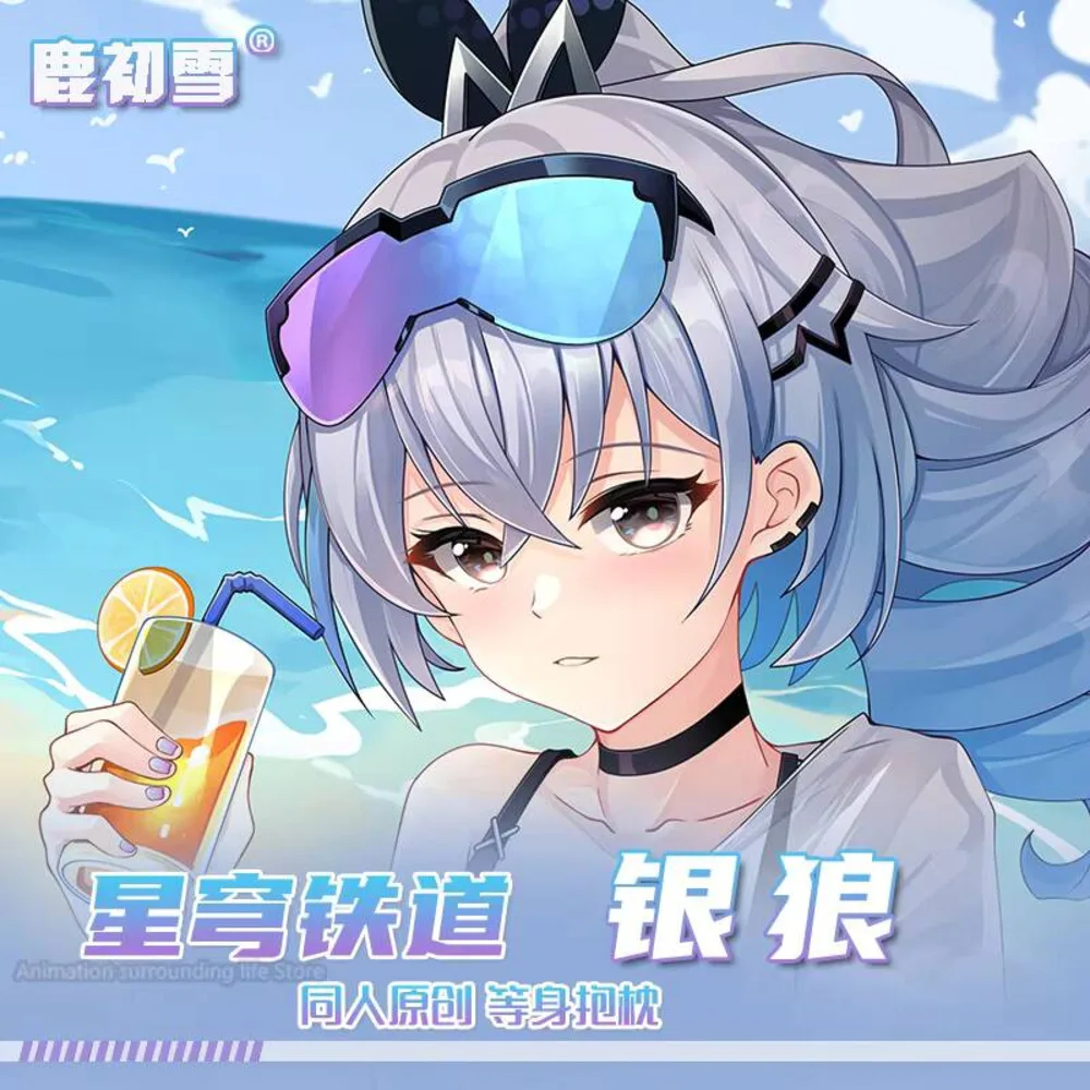 Dakimakura Anime Silver Wolf Honkai: Star Rail Body Pillow غطاء مطبوع على الوجهين بالحجم الطبيعي #3