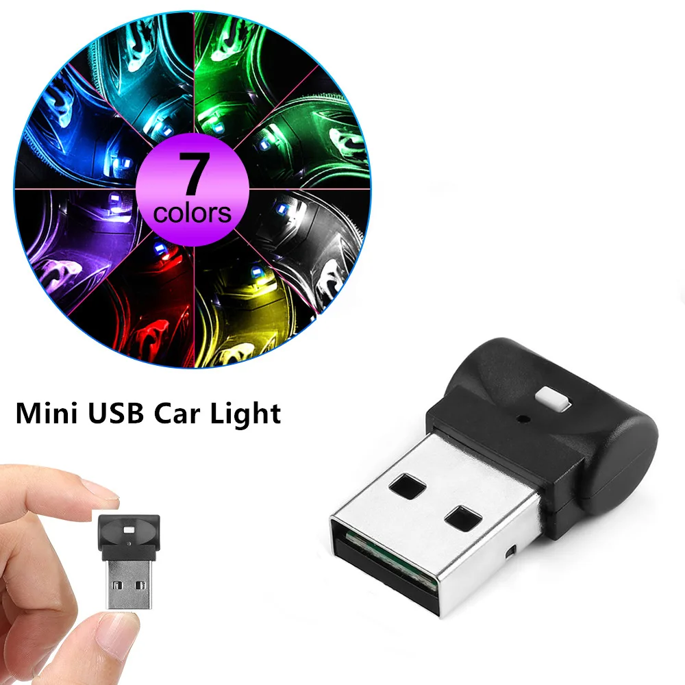 Mini USB LED Car Light Auto Interior Atmosphere Light Emergency Lighting Light PC Auto Colorful Decorative Lamp Car Accessory