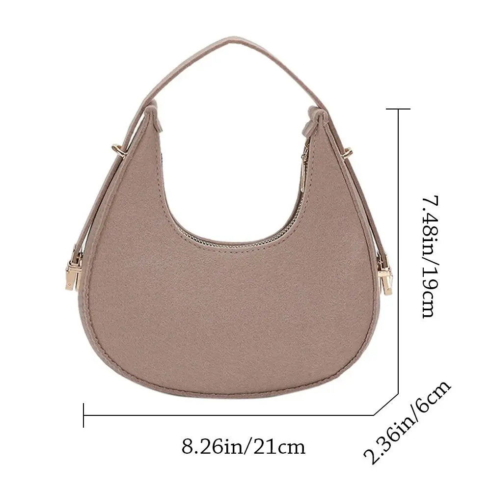 Women\'s Crocodile Grain Underarm Bags Felt Fashion Shoulder Bag Cute Simple Handbags Female Purses