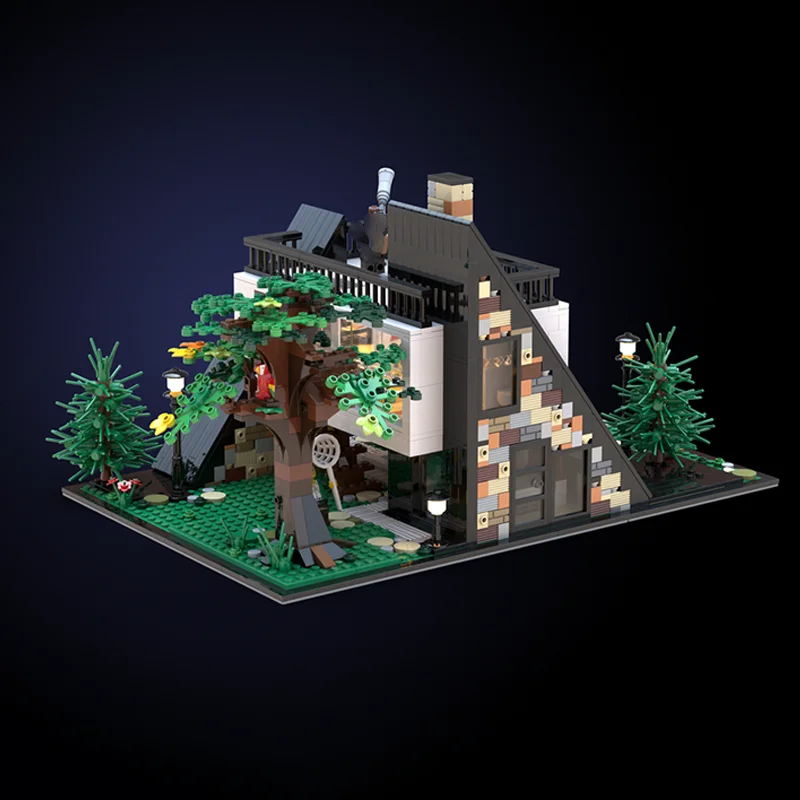 1570pcs MOC 건축 Ararat Villas 현대 산 디자인 모듈 형 건물 DIY 모델 빌딩 블록 생일 장난감 선물