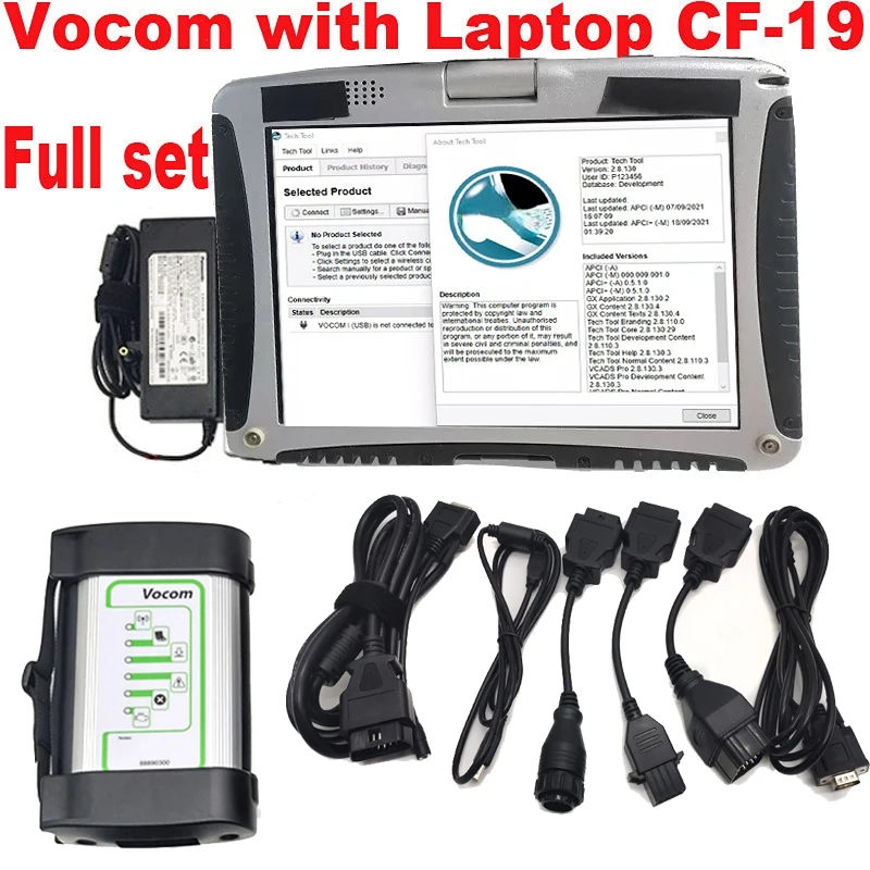 

Tech Tool V2.8.150 software For Vocom 88890300 Vo Interface PT SW tech Diagnosis Heavy Duty Truck OBD 2 Scanner Diagnostic Tool