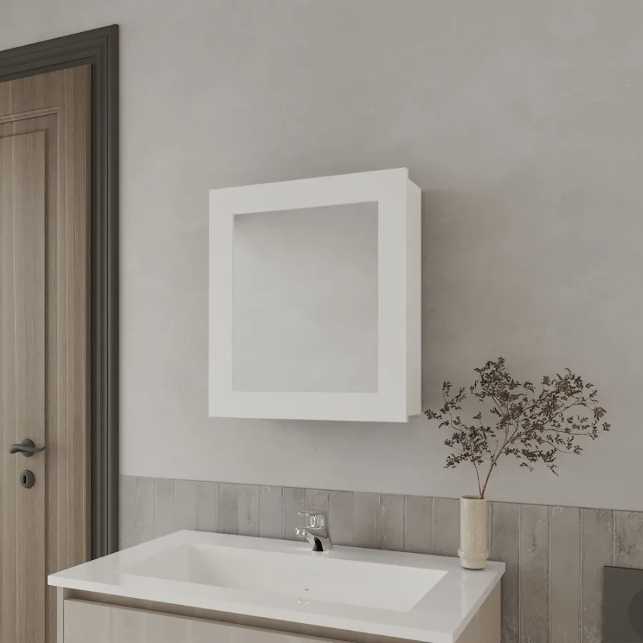 

Payson Medicine Cabinet in Melamine With Included Mirror White