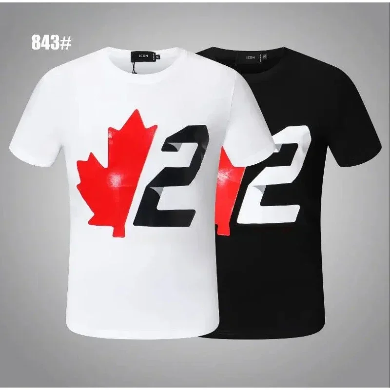 Neues Etikett dsq2 Männer o Hals Kurzarm T-Shirt Druck Baumwolle lässig Symbol T-Shirt männlich Hip-Hop Tops Männer Kleidung xxxl