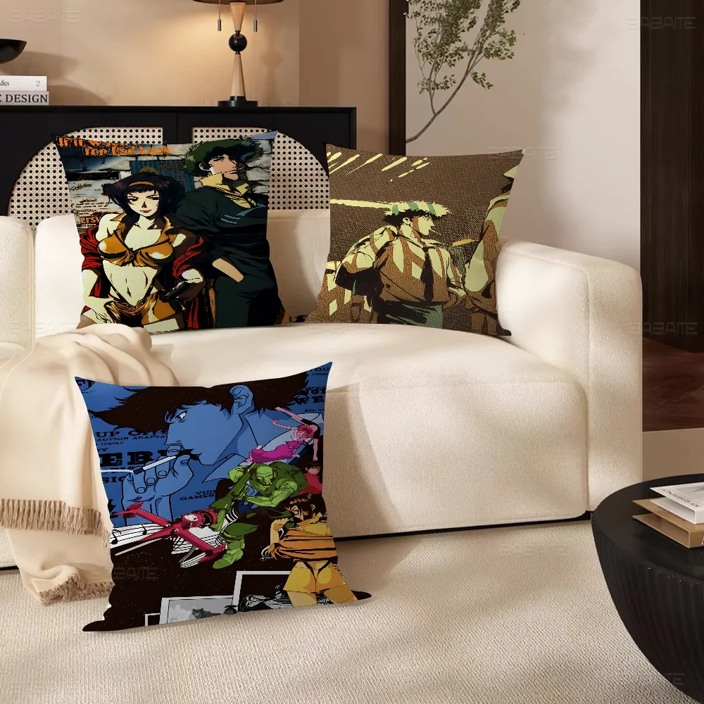 

Anime Cowboy Retro Bebop Personalized Picture Text Home Decorative Pillows Household Gifts 45x45cm