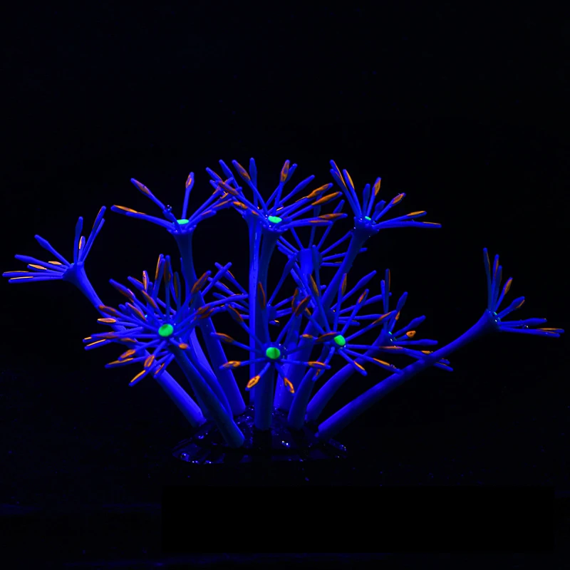 Rama fluorescente Artificial, Coral, acuario, paisaje subacuático, planta de agua, adorno, decoración de pecera