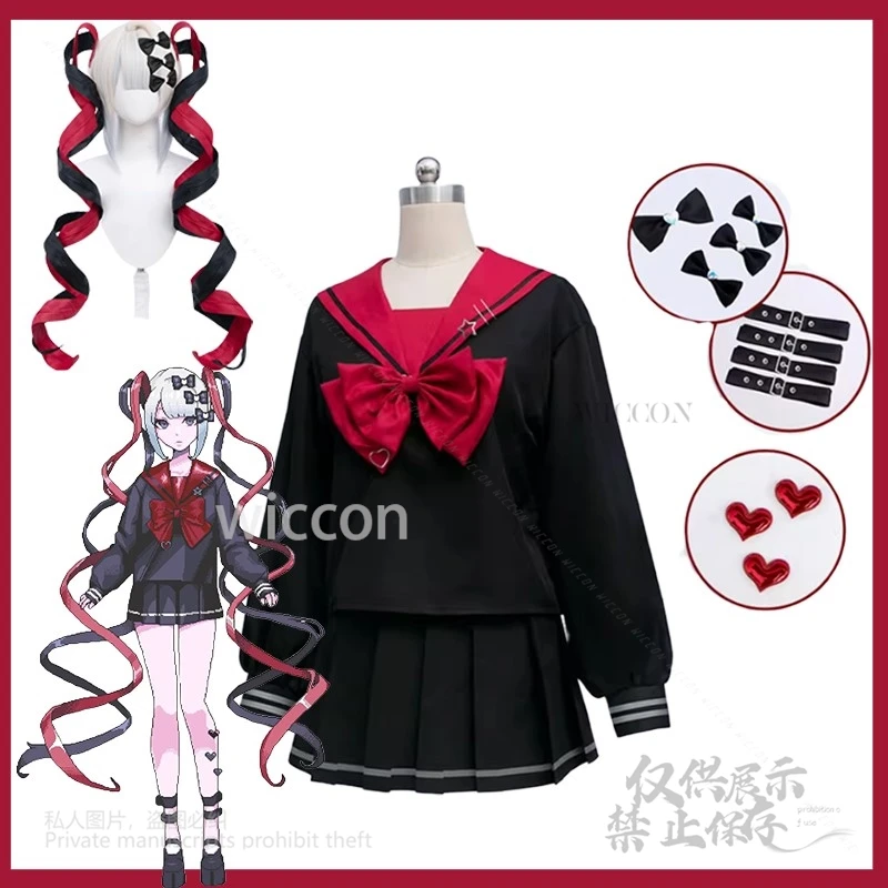 

Аниме игра NEEDY GIRL Rain/ Ame OVERDOSE косплей костюм черное платье JK униформа женская вечеринка на Хэллоуин ролевая игра по индивидуальному заказу