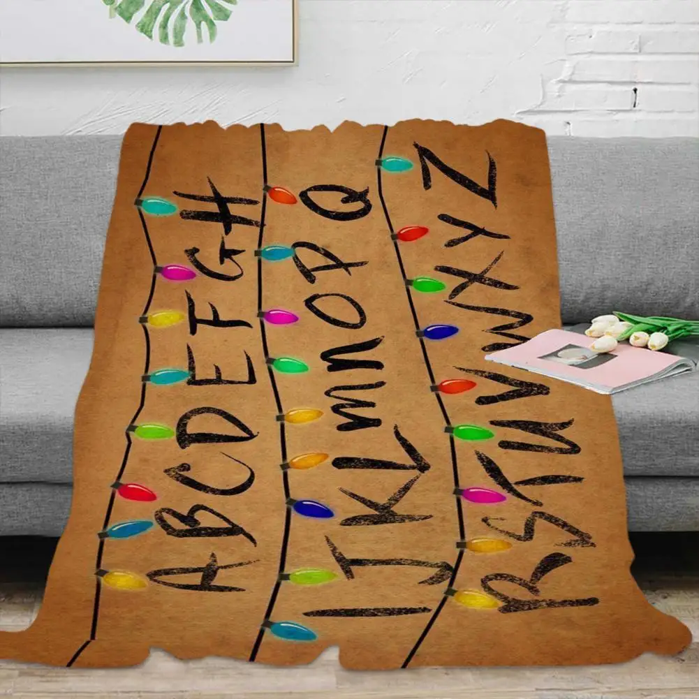 

Soft Blanket Premium Fabric Blanket Cozy Cartoon Alphabet Blankets Super Soft Throws for Living Room Bedroom