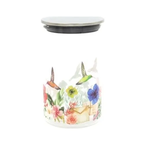 Zücev 11 X17CM Single Borosilicate Floral Glass Jar CANISTER-520