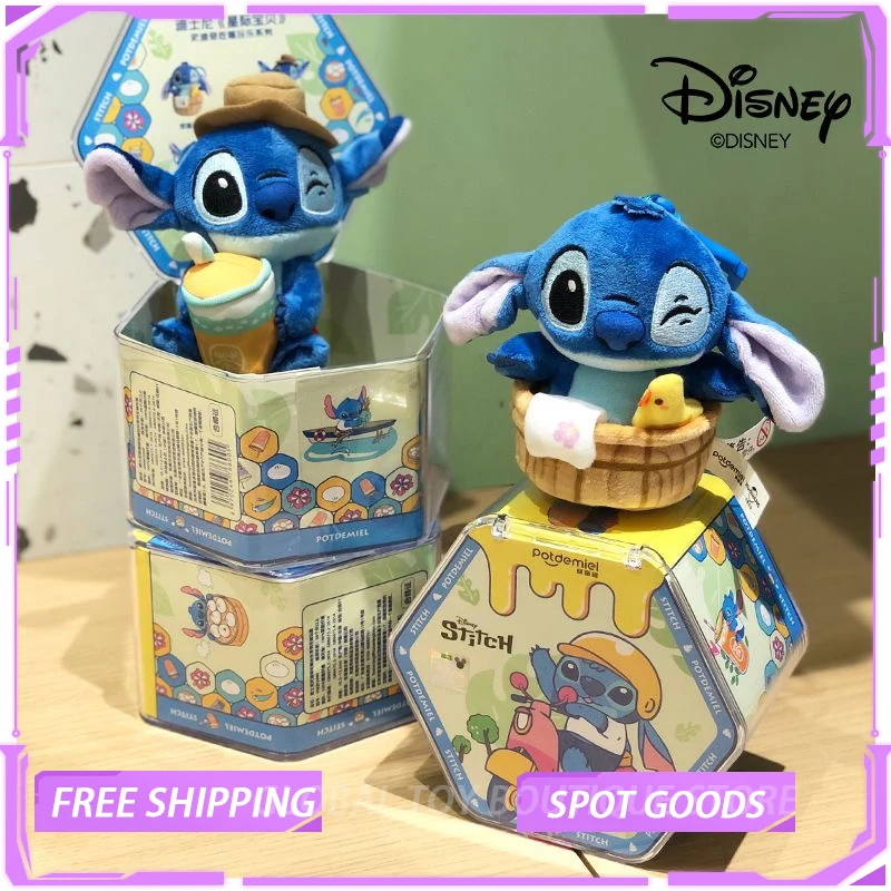 Genuine Disney Lilo & Stitch Blind Box Doll Bear Plush Doll Backpack Book Bag Keychain Small Pendant For Girl Gift Play Series