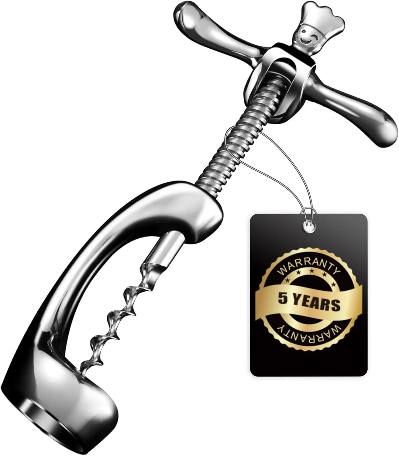 

Heavy-Duty Manual Corkscrew for Easy Cork Removal, Smooth & Effortless Wine Opener for Home and Professional Use