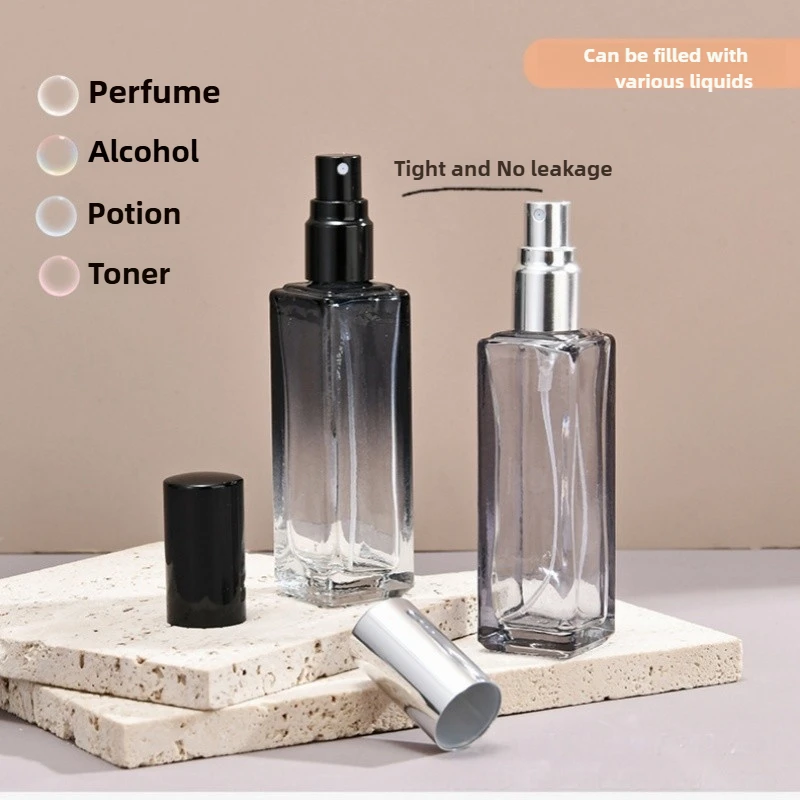 2 uds 20/10ML botella de Perfume de alta calidad botella de Perfume azul degradado botella de Perfume cosmética de viaje botella de Spray recargable Mini vacío
