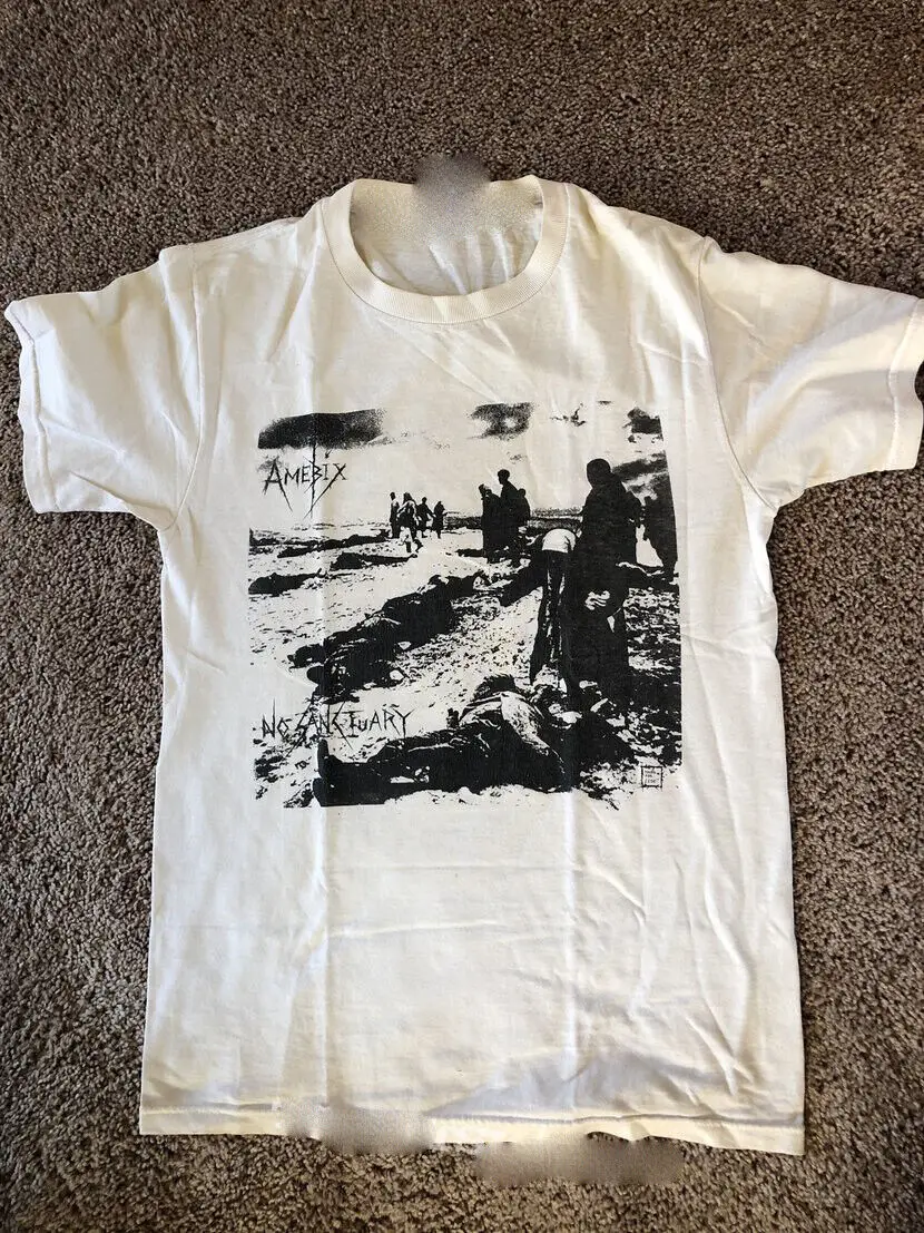 Vtg Amebix No Sanctuary Cotton White All Size T Shirt