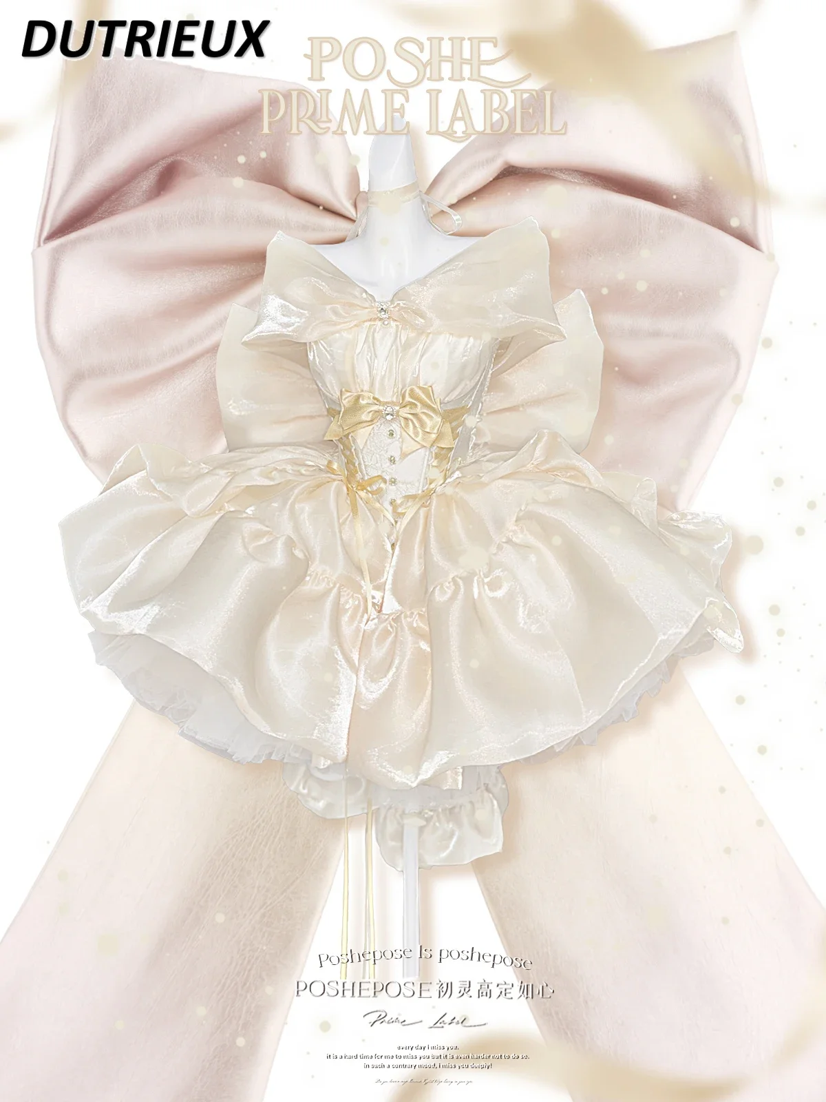 봄 가을 우아한 귀여운 달콤한 로리타 스타일 숙녀 공주 드레스 패션 여성을위한 새로운 캐주얼 짧은 미니 빈티지 드레스