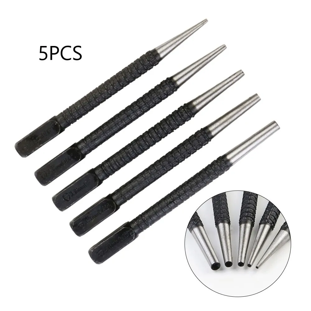 5Pcs Pc Centre Punch Set Nail Punch Positioning Punch Set Drilling Holes For Breaker Puncher 0.8mm 1.6mm 2.4mm 3.2mm 4.8mm