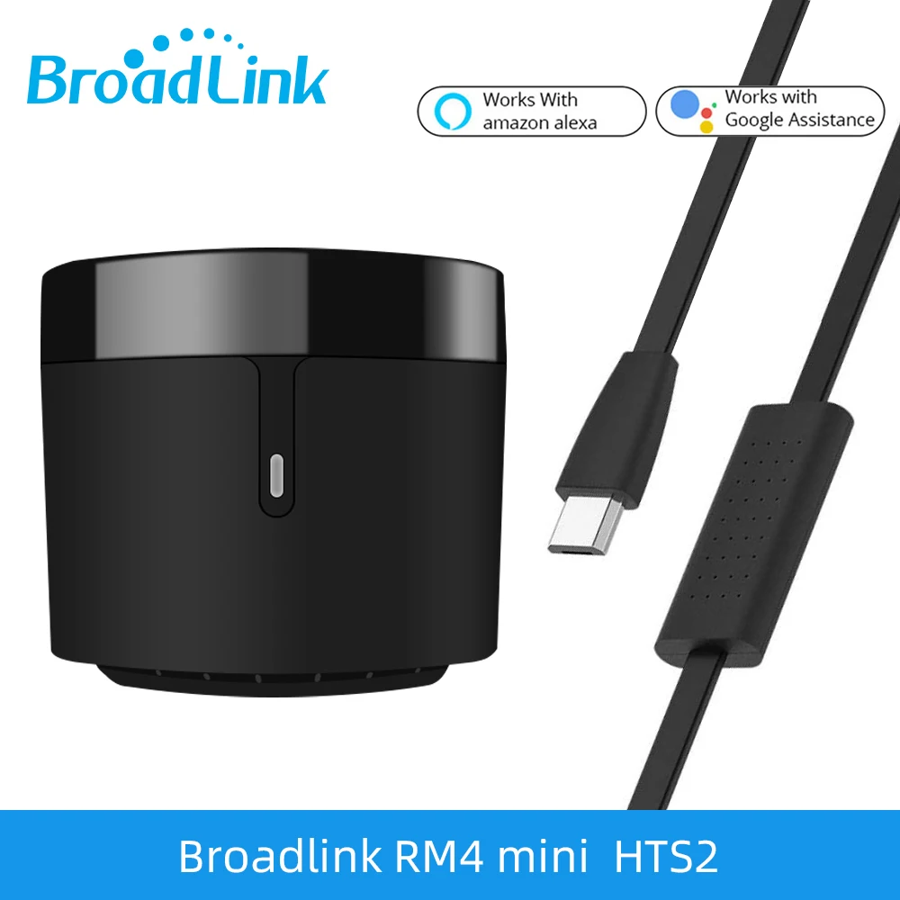 BroadLink RM4 pengendali jarak jauh IR Mini sakelar pengendali jarak jauh Wifi Universal pengendali pintar Sensor HTS2 untuk Alexa Google Home Assistant Domotica