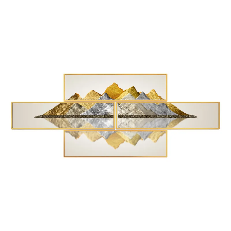 

Living room decorative painting sofa background new Chinesestyle office enterprise four pairs back