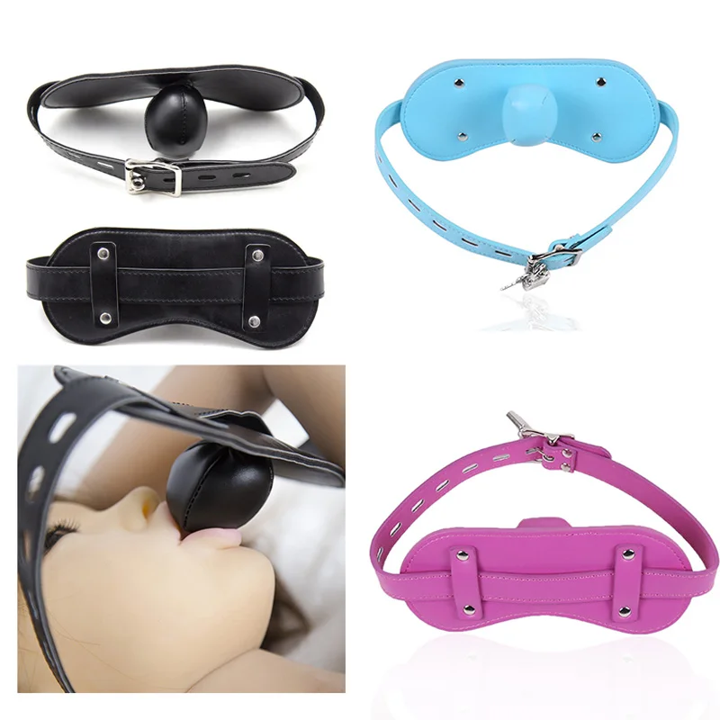 PU Leather Harness Bondage Gag Soft Sponge Slave Mouth Plug Restraints Sex Slave Muzzle Strap on Oral Dildo Roleplay Sex Toy