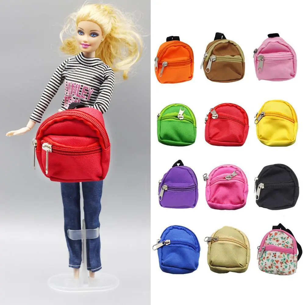 Miniature Doll Bag Toys For 1/6 BJD Doll Backpack Cute Flower Schoolbag Dollhouse Decor Rucksack Dolls Clothes Accessories